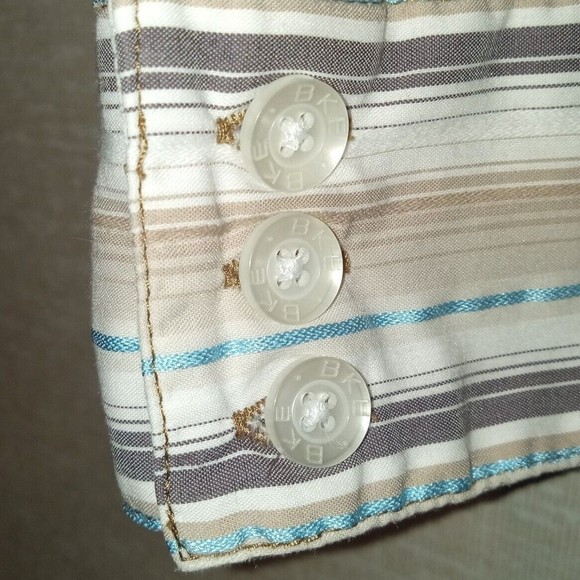 BKE Shirt Contour Striped Size L Large Button Up Multi Color With Turquoise. - Picture 4 of 8